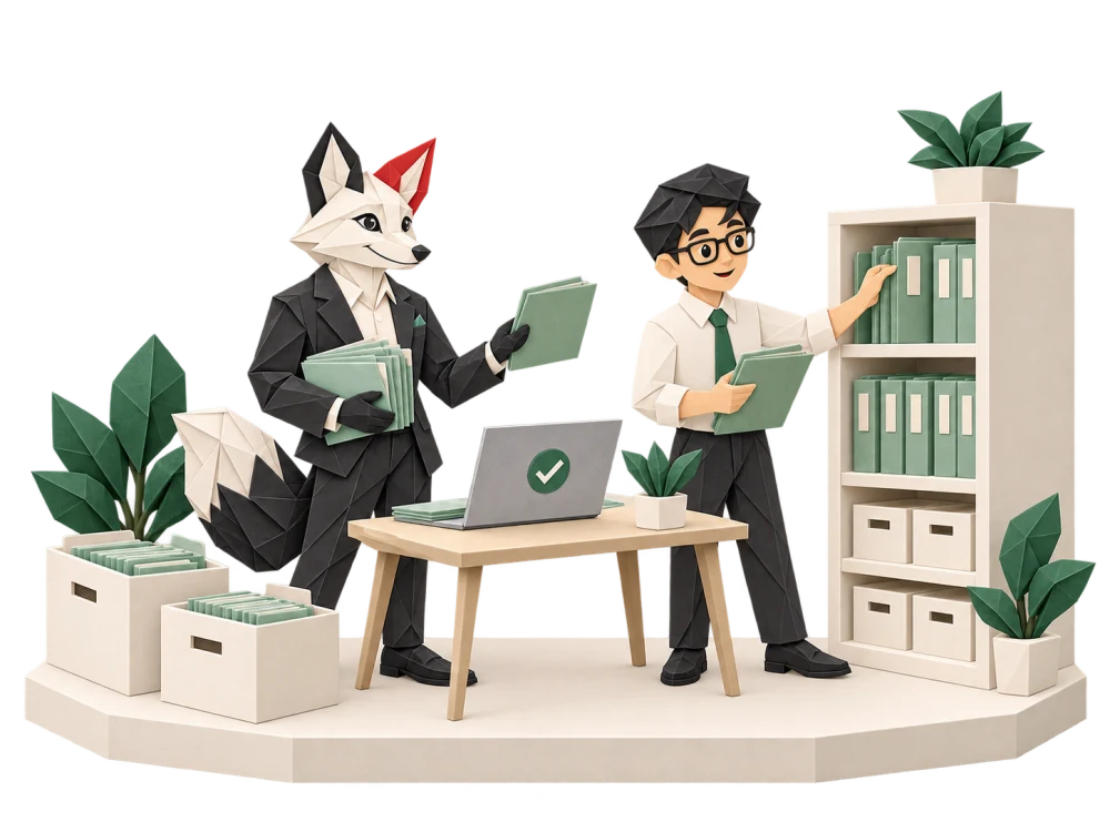 Foxy và nhân viên nhà trường kiểm tra, hợp nhất hồ sơ học viên vào hệ thống mới.